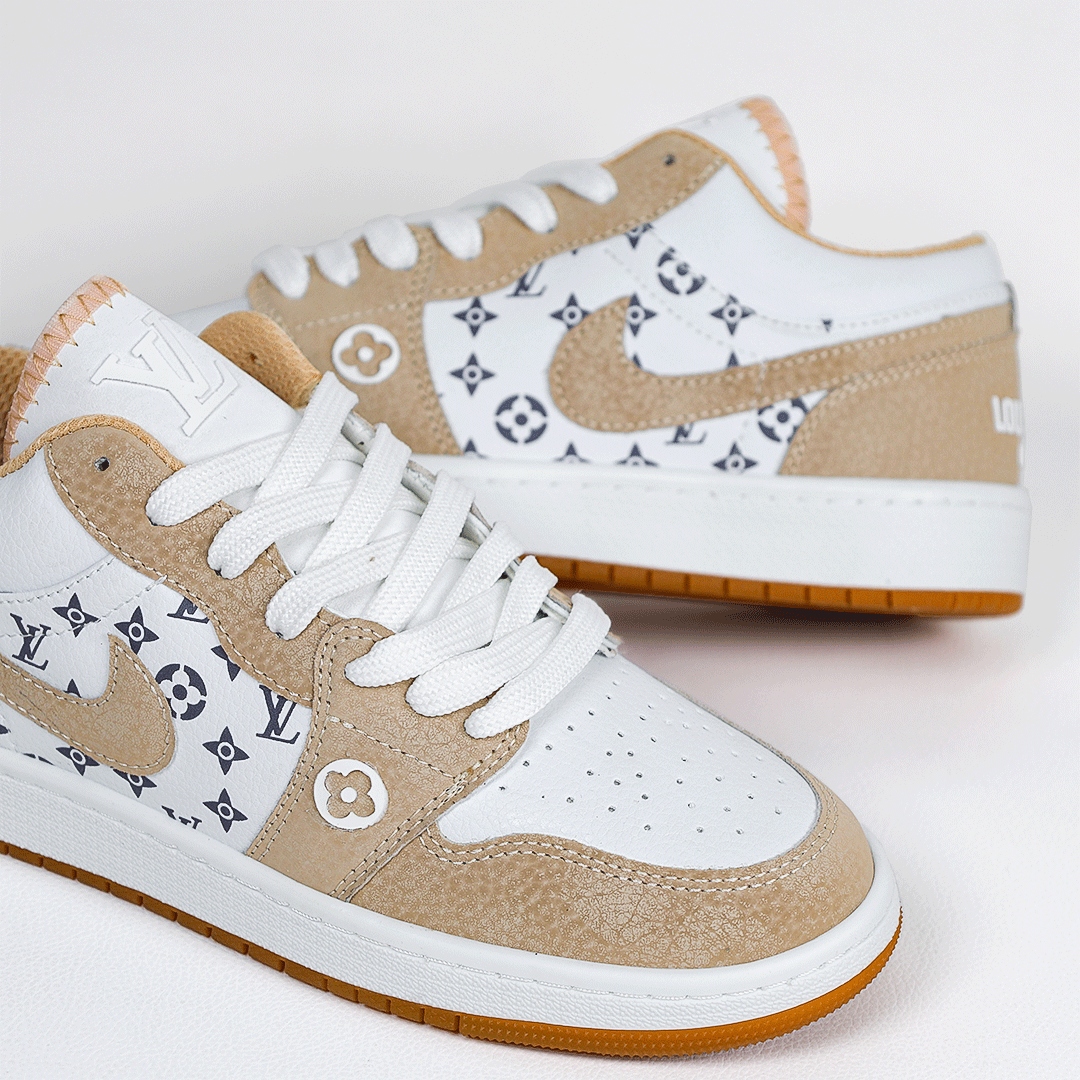 کتونی عمده نایک جردن لویی ویتون سفید کرم