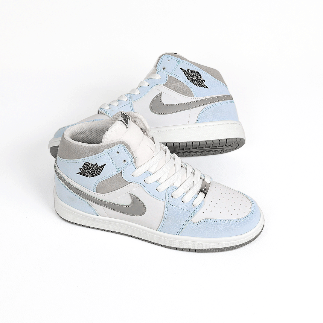 کتونی عمده نایک Nike مدل جردن وان ساقدار Jordan آبی روشن طوسی زنانه گروه تولید صفری