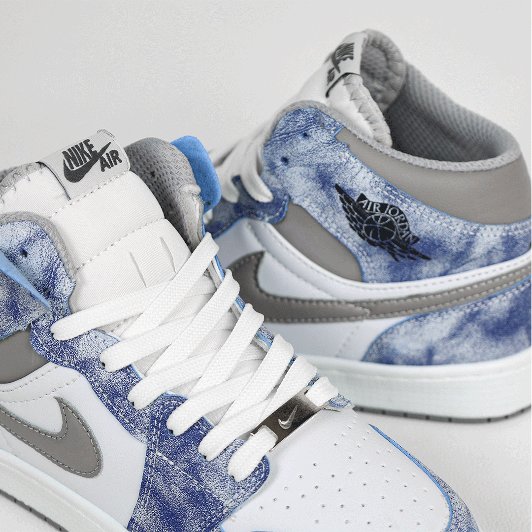  کتونی عمده نایک Nike مدل جردن وان ساقدار Jordan سفید آبی زنانه گروه تولید صفری 