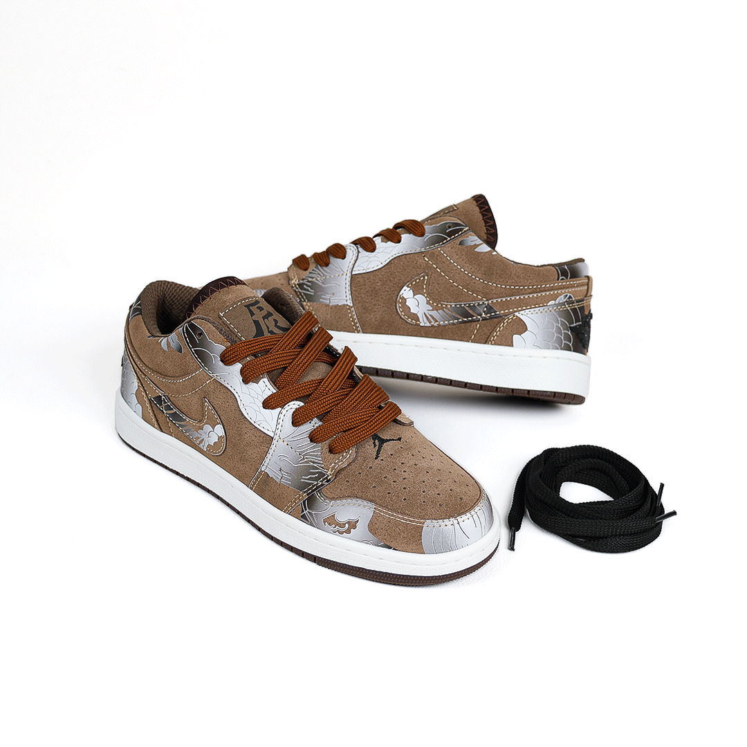 کتونی عمده نایک Nike مدل جردن وان دارگون Dragon کاستوم قهوهای زنانه و مردانه گروه تولید صفری