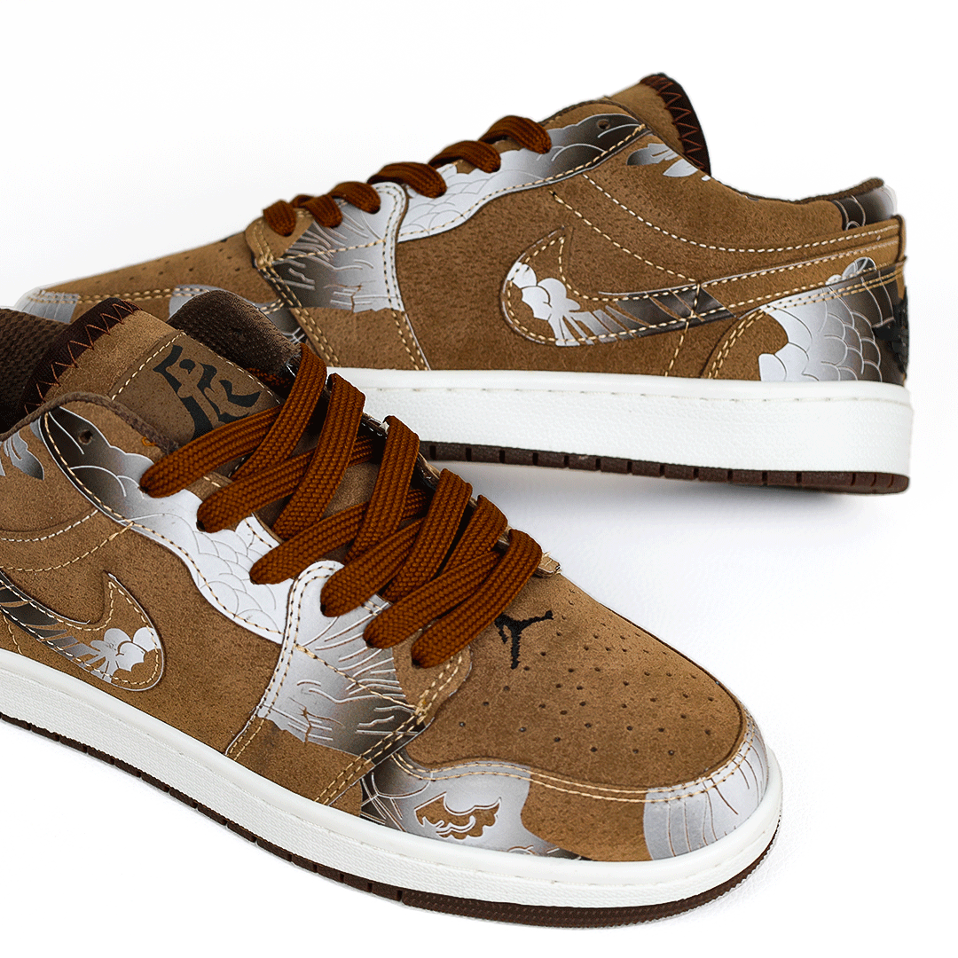 کتونی عمده نایک Nike مدل جردن وان دارگون Dragon کاستوم قهوهای زنانه و مردانه گروه تولید صفری