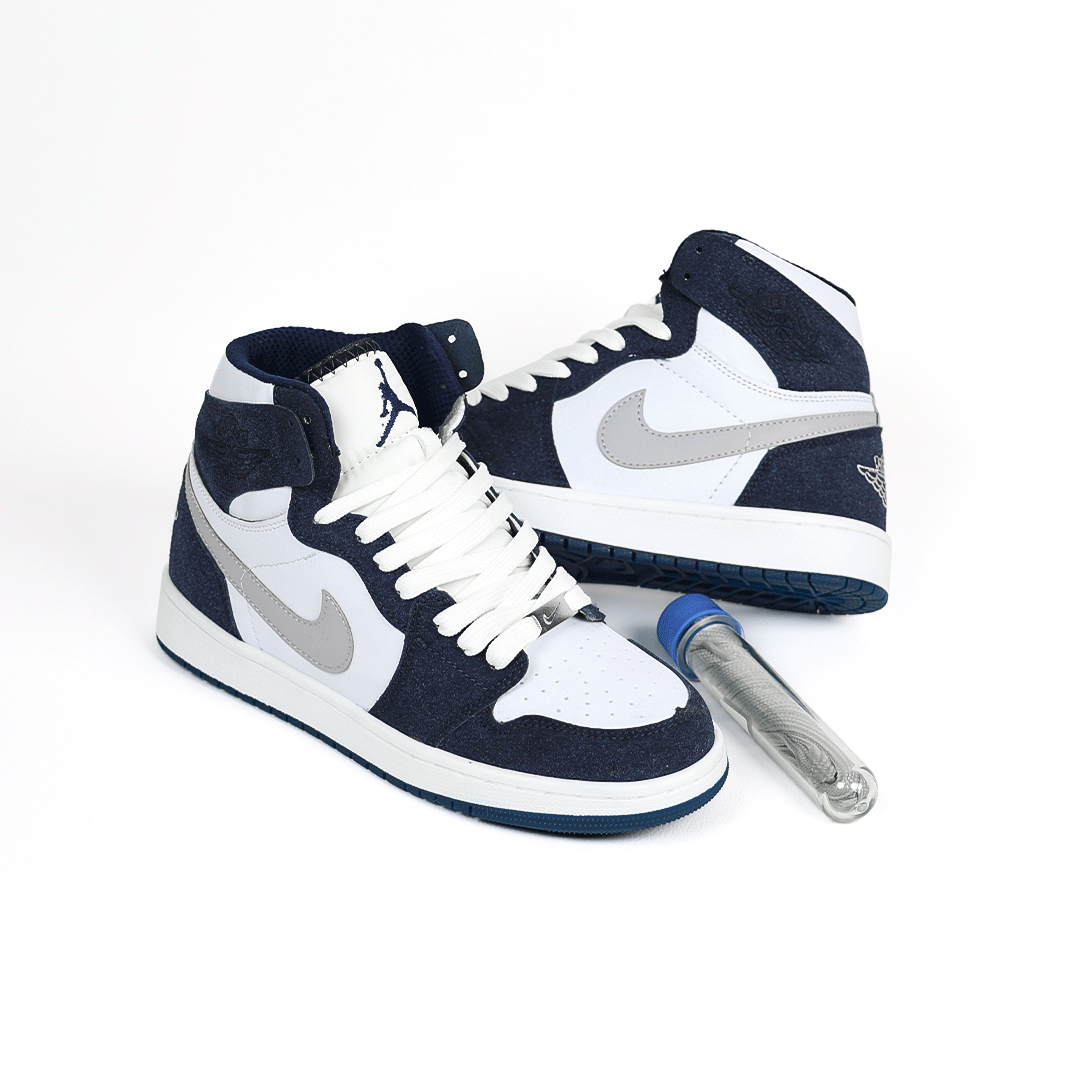  کتونی عمده نایک Nike مدل جردن وان ساقدار Jordan سفید سورمه‌ای مردانه گروه تولید صفری 