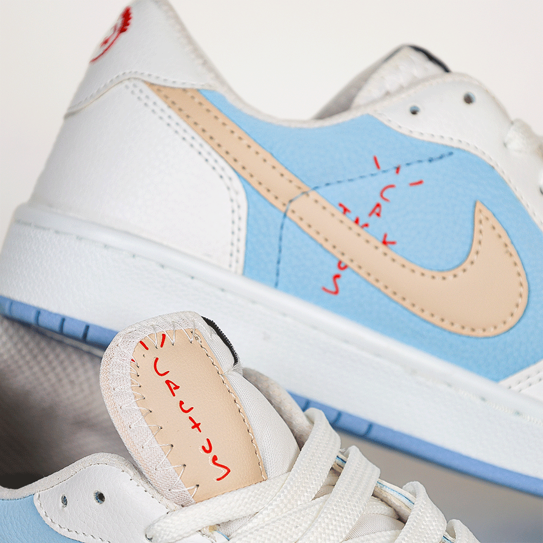  کتونی عمده نایک جردن تراویس اسکات سفید آبی 