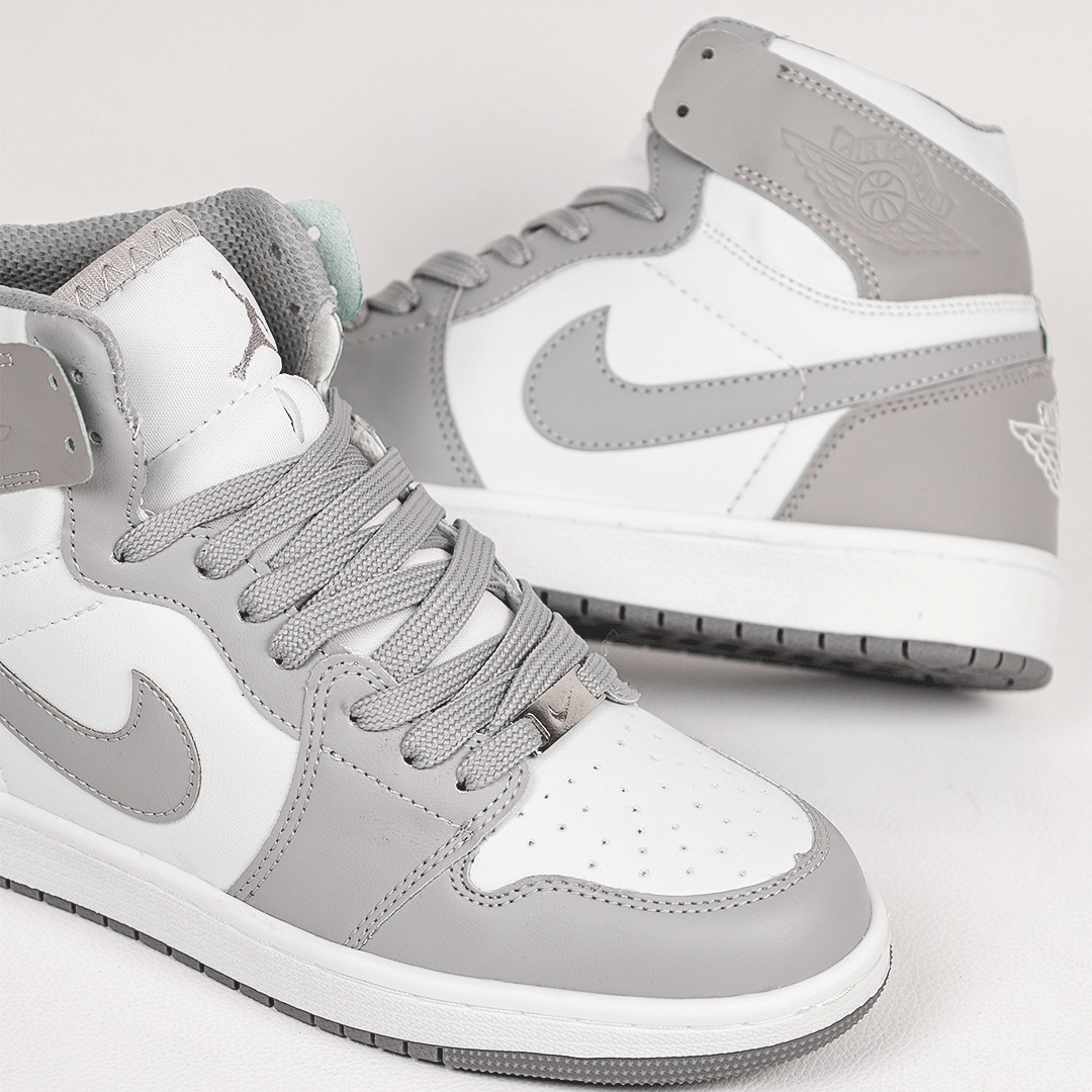 کتونی عمده نایک Nike مدل جردن وان ساقدار Jordan سفید طوسی مردانه گروه تولید صفری