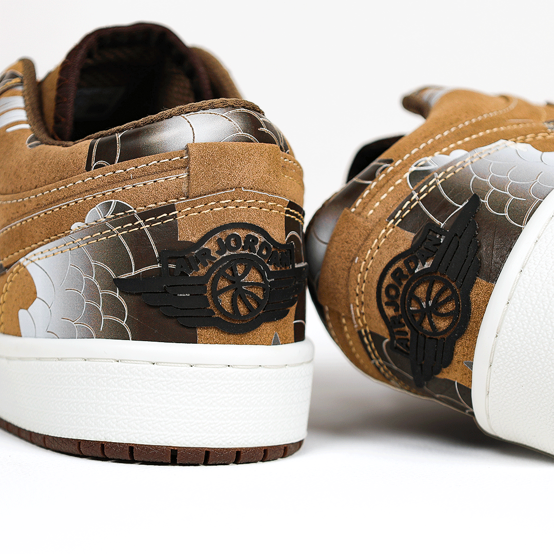 کتونی عمده نایک Nike مدل جردن وان دارگون Dragon کاستوم قهوهای زنانه و مردانه گروه تولید صفری