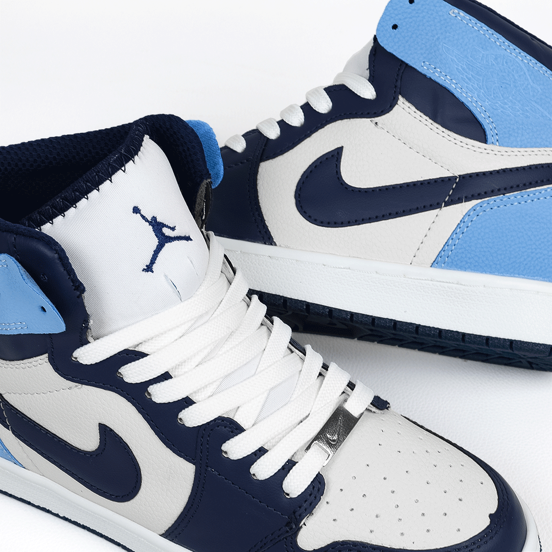 کتونی عمده نایک Nike مدل جردن وان ساقدار Jordan سفید آبی مردانه گروه تولید صفری