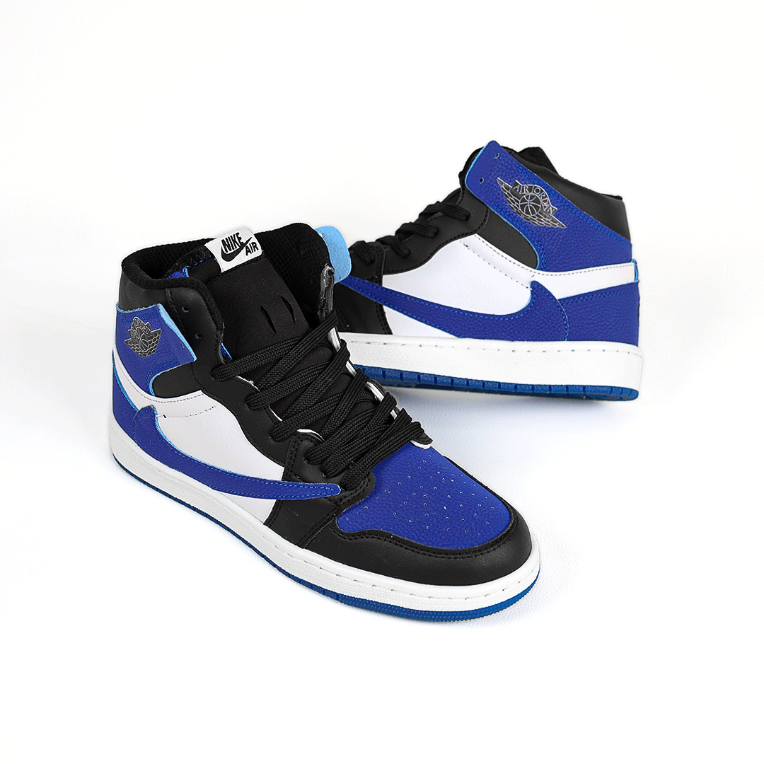  کتونی عمده نایکی Nike مدل جردن تراویس اسکات ساقدار Jordan مردانه و زنانه مشکی سورمه‌ای کد 806 گروه تولید صفری 