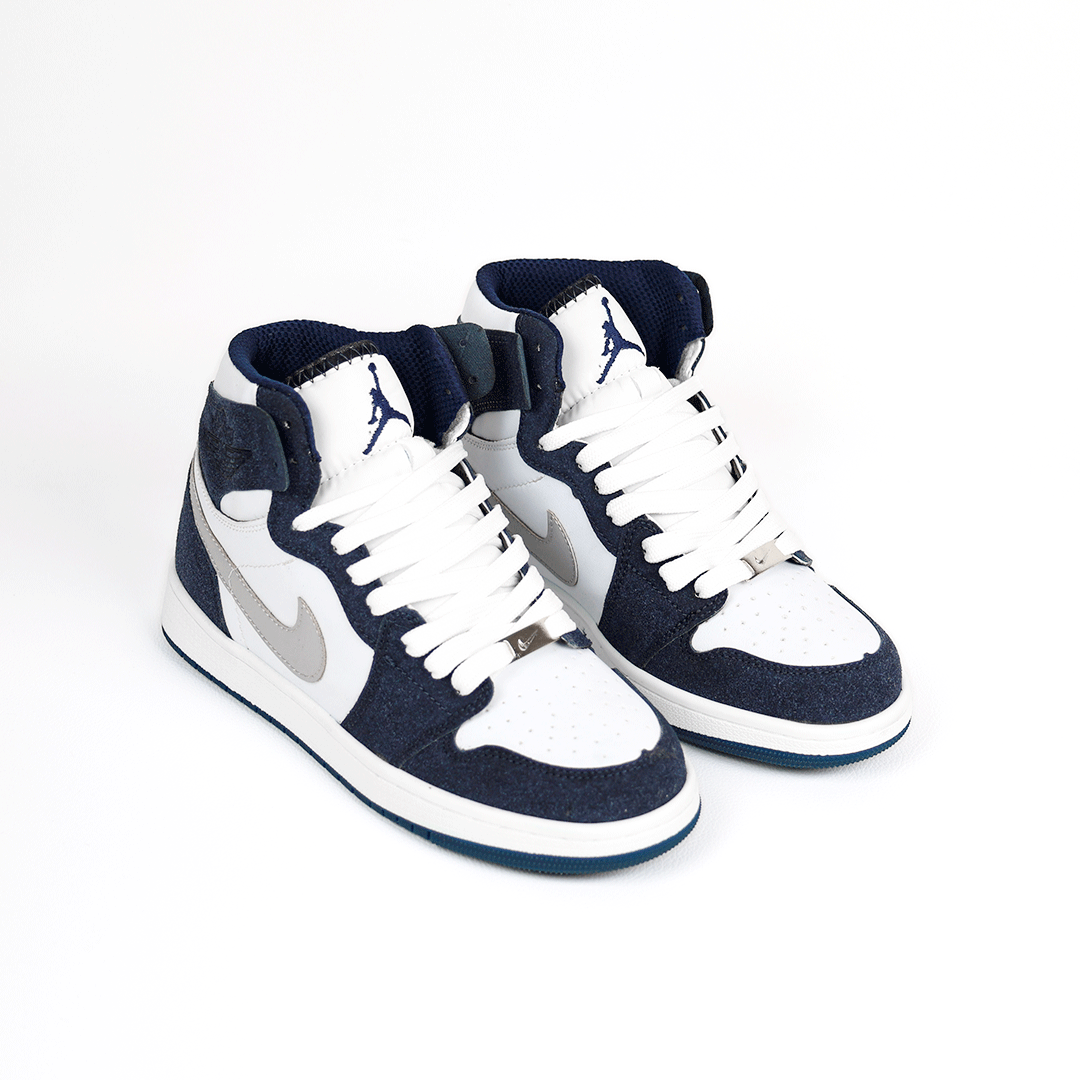  کتونی عمده نایک Nike مدل جردن وان ساقدار Jordan سفید سورمه‌ای مردانه گروه تولید صفری 