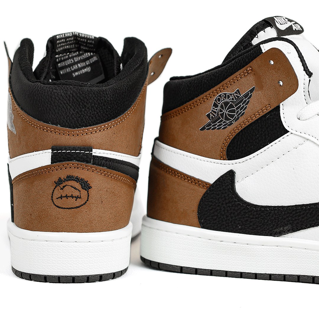  کتونی عمده نایکی Nike مدل جردن تراویس اسکات ساقدار Jordan مردانه و زنانه سفید قهوه‌ای کد 805 گروه تولید صفری 