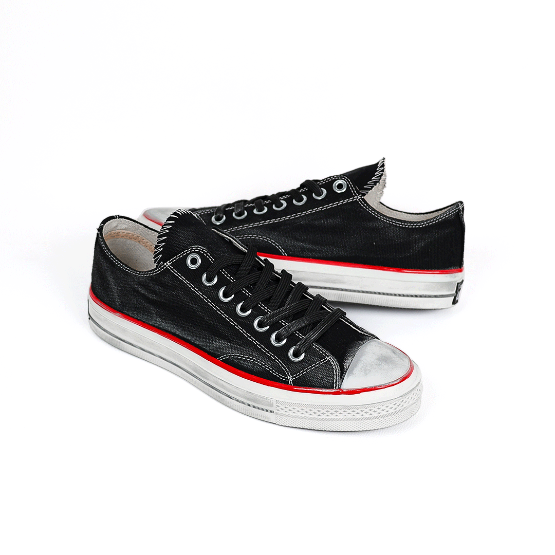  کتونی عمده کانورس مدل آل‌استار مردانه رنگ مشکی براش خورده 