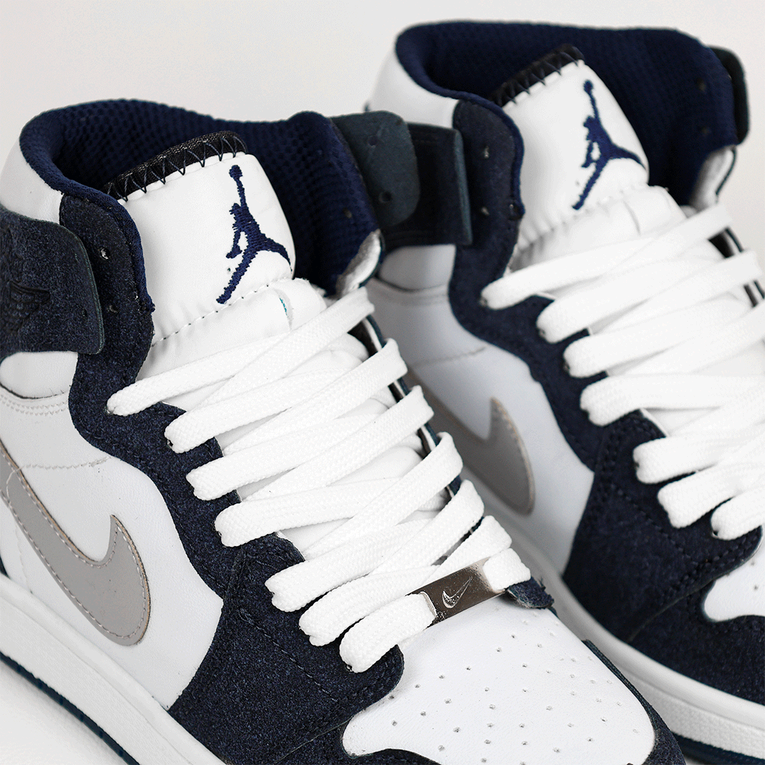  کتونی عمده نایک Nike مدل جردن وان ساقدار Jordan سفید سورمه‌ای مردانه گروه تولید صفری 